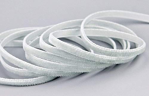finemark 3 m x 5 mm Samtband HELLGRAU Grau (702 Silver) Dekoband Velour einseitig Samt festkantig Velvet Ribbon zum nähen dekorieren von finemark