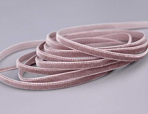 finemark 3 m x 5 mm Samtband ROSA-GRAU Altrosa Dunkel (263 Colonial Rose) Dekoband Velour einseitig Samt festkantig Velvet Ribbon zum nähen dekorieren von finemark