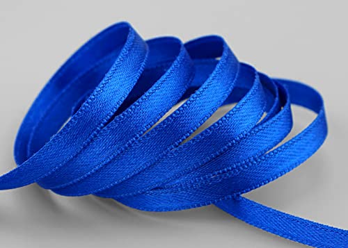 finemark 3 m x 6 mm Satinband BLAU Royalblau (614) doppelseitiges Schleifenband aus Satin ohne Draht weich und glänzend Geschenkband Deko Band Double face Dekoband Dekorieren Kordel Basteln von finemark
