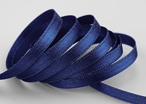 finemark 3 m x 6 mm Satinband DUNKELBLAU (624) doppelseitiges Schleifenband aus Satin ohne Draht weich und glänzend Geschenkband Deko Band Double face Dekoband Dekorieren Kordel Basteln von finemark