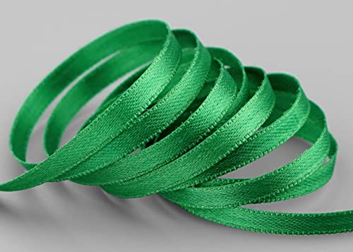 finemark 3 m x 6 mm Satinband DUNKELGRÜN Grün (607) doppelseitiges Schleifenband aus Satin ohne Draht weich und glänzend Geschenkband Deko Band Double face Dekoband Dekorieren Kordel Basteln von finemark