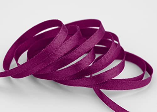 finemark 3 m x 6 mm Satinband Fuchsia Beere (616) doppelseitiges Schleifenband aus Satin ohne Draht weich und glänzend Geschenkband Deko Band Double face Dekoband Dekorieren Kordel Basteln von finemark