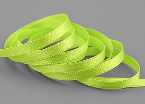 finemark 3 m x 6 mm Satinband HELLGRÜN Apfelgrün Grün (630) doppelseitiges Schleifenband aus Satin ohne Draht weich und glänzend Geschenkband Deko Band Double face Dekoband Dekorieren Kordel Basteln von finemark