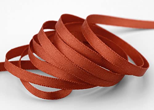 finemark 3 m x 6 mm Satinband Hellbraun Braun (623) doppelseitiges Schleifenband aus Satin ohne Draht weich und glänzend Geschenkband Deko Band Double face Dekoband Dekorieren Kordel Basteln von finemark
