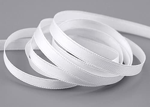 finemark 3 m x 6 mm Satinband Weiss (601) doppelseitiges Schleifenband aus Satin ohne Draht weich und glänzend Geschenkband Deko Band Double face Dekoband Dekorieren Kordel Basteln von finemark