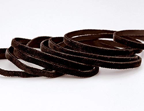 finemark 3 m x 7 mm Samtband Dunkelbraun (429 Cuban Brown) Dekoband Velour einseitig Samt festkantig Velvet Ribbon zum nähen dekorieren von finemark