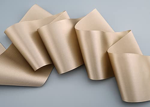 finemark 3 m x 72 mm Satinband Sophie Taupe (105) Satin Tischband Schleifenband ohne Draht breites weiches Band Tischdekoration Tisch Deko Geschenkband mit einseitigem Glanz von finemark