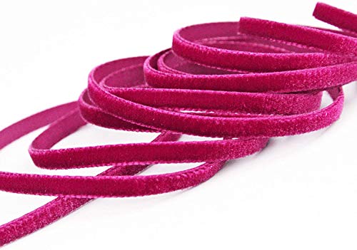 finemark 3 m x 9 mm Samtband PINK (422 Beauty) Dekoband Velour einseitig Samt festkantig Velvet Ribbon zum nähen dekorieren von finemark