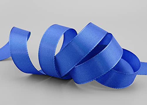 finemark 50 m x 25 mm TAFTBAND BLAU Mittelblau Dekoband Geschenkband Stoffband Tischdeko Hochzeit Ostern Schleifenband Visco TAFT Kartengestaltung Basteln von finemark