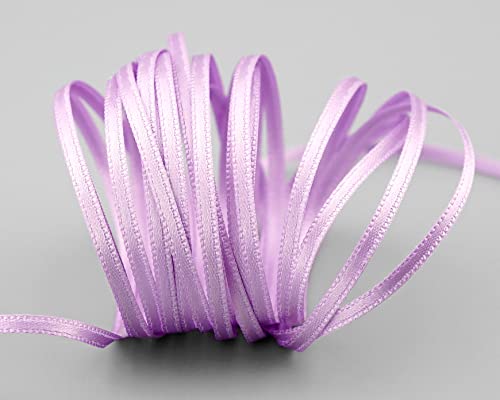 finemark 50 m x 3 mm Satinband Flieder Lavendel (710) doppelseitiges Schleifenband aus Satin ohne Draht weich und glänzend Geschenkband Deko Band Double face Dekoband Dekorieren Kordel Basteln von finemark