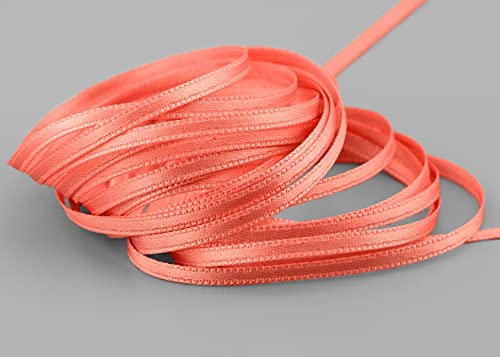 finemark 50 m x 3 mm Satinband TERRAKOTTA Koralle (508) doppelseitiges Schleifenband aus Satin ohne Draht weich und glänzend Geschenkband Deko Band Double face Dekoband Dekorieren Kordel Basteln von finemark