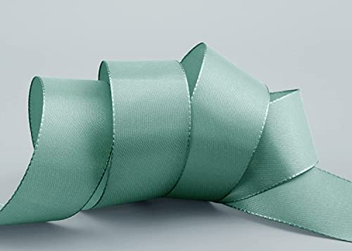 finemark 50 m x 40 mm TAFTBAND ALTGRÜN Patinagrün Grün Vintage Mint Dekoband Geschenkband Stoffband Tischdeko Hochzeit Schleifenband Visco TAFT Kartengestaltung Basteln von finemark