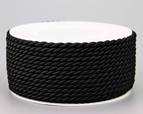 25 m x 4 mm Kordel SCHWARZ Rolle Deko Drehkordel mit Glanz Schnur gedreht Kordelband ohne Draht zum Dekorieren Basteln Annähen Dekokordel 25 m x 4 mm Kordel SCHWARZ Rolle Deko Drehkordel mit Glanz Schnur gedreht Kordelband ohne Draht zum Dekorieren Basteln Annähen Dekokordel von finemark
