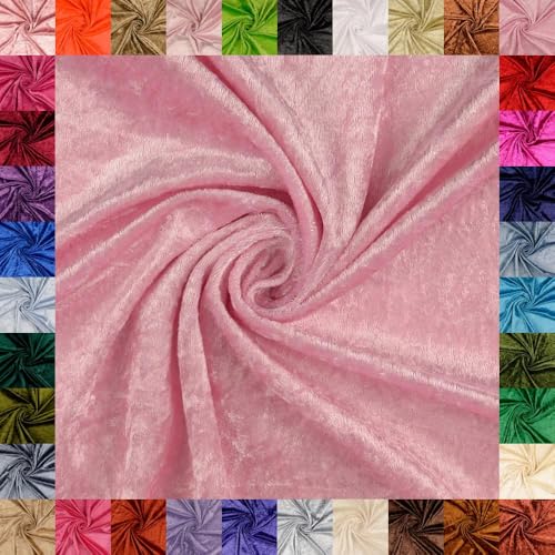 fingsi Mats Pannesamt Stoff – Coupon – edler glänzender Stretch Stoff – 145 cm breit – Dekostoff – Kostüme – Bühne – Vorhänge – Bekleidung – Möbel (07. Rosa 5,0m) von fingsi
