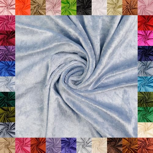fingsi Mats Pannesamt Stoff – Coupon – edler glänzender Stretch Stoff – 145 cm breit – Dekostoff – Kostüme – Bühne – Vorhänge – Bekleidung – Möbel (08. Bleu 5,0m) von fingsi