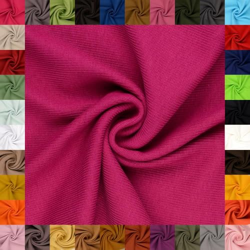 fingsi Stoffe Linus Bündchenstoff Grobstrick Schlauchware Coupon Uni - 27cm Schlauchbreite - 95% Baumwolle, 5% Elasthan (08. Beere 0,5m) von fingsi