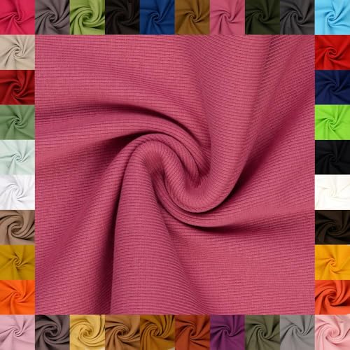 fingsi Stoffe Linus Bündchenstoff Grobstrick Schlauchware Coupon Uni - 27cm Schlauchbreite - 95% Baumwolle, 5% Elasthan (11. Rosa 0,5m) von fingsi