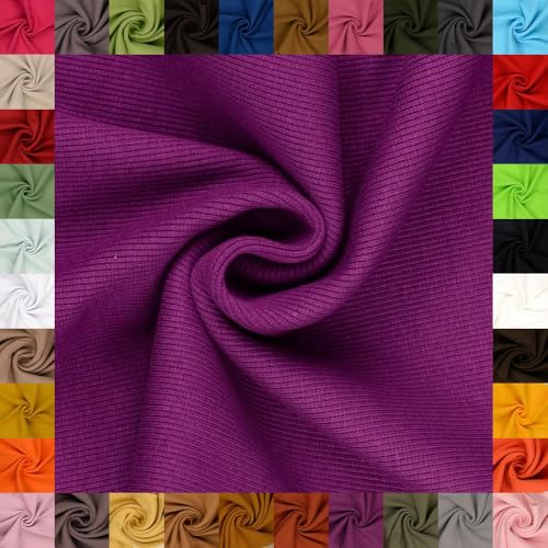 fingsi Stoffe Linus Bündchenstoff Grobstrick Schlauchware Coupon Uni - 27cm Schlauchbreite - 95% Baumwolle, 5% Elasthan (14. Fuchsia 0,5m) von fingsi