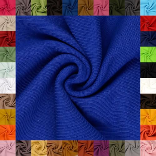 fingsi Stoffe Linus Bündchenstoff Grobstrick Schlauchware Coupon Uni - 27cm Schlauchbreite - 95% Baumwolle, 5% Elasthan (18. Royalblau 0,5m) von fingsi