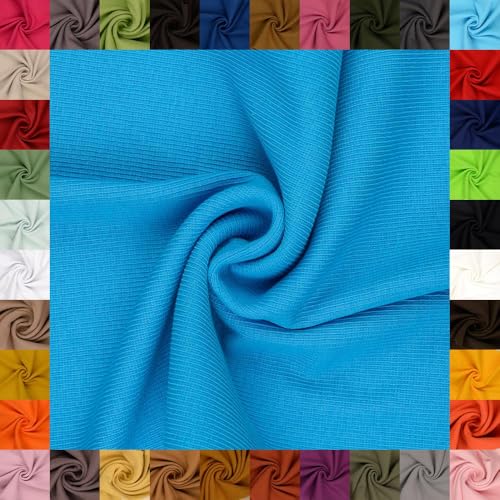 fingsi Stoffe Linus Bündchenstoff Grobstrick Schlauchware Coupon Uni - 27cm Schlauchbreite - 95% Baumwolle, 5% Elasthan (25. Dunkeltürkis 1,0m) von fingsi