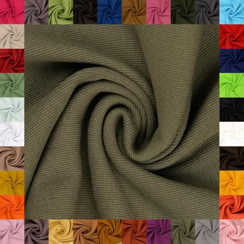 fingsi Stoffe Linus Bündchenstoff Grobstrick Schlauchware Coupon Uni - 27cm Schlauchbreite - 95% Baumwolle, 5% Elasthan (31. Schilf 0,5m) von fingsi