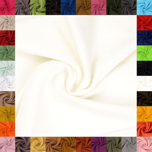 fingsi Stoffe Linus Bündchenstoff Grobstrick Schlauchware Coupon Uni - 27cm Schlauchbreite - 95% Baumwolle, 5% Elasthan (41. Natur 0,5m) von fingsi