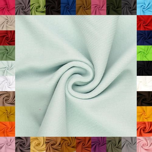 fingsi Stoffe Linus Bündchenstoff Grobstrick Schlauchware Coupon Uni - 27cm Schlauchbreite - 95% Baumwolle, 5% Elasthan (52. Hellmint 1,0m) von fingsi