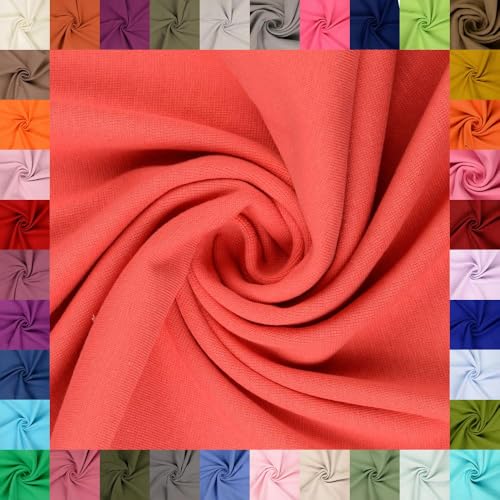 fingsi Stoffe Mira Bündchenstoff Feinstrick Schlauchware Coupon Uni - 34cm Schlauchbreite - 95% Baumwolle, 5% Elasthan (03. apricot 1,0m) von fingsi