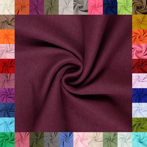 fingsi Stoffe Mira Bündchenstoff Feinstrick Schlauchware Coupon Uni - 34cm Schlauchbreite - 95% Baumwolle, 5% Elasthan (06. Brombeer 1,0m) von fingsi