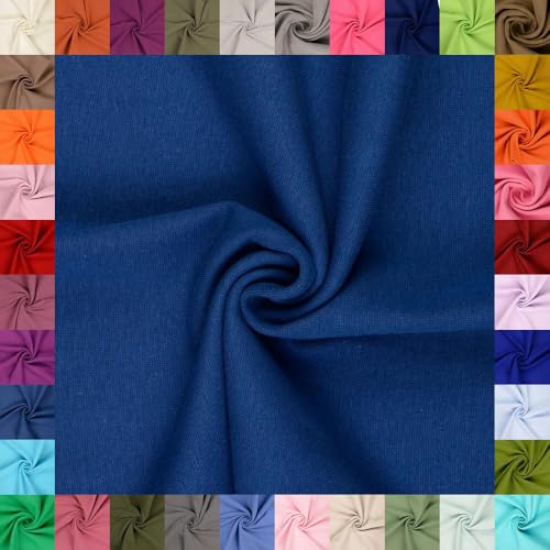 fingsi Stoffe Mira Bündchenstoff Feinstrick Schlauchware Coupon Uni - 34cm Schlauchbreite - 95% Baumwolle, 5% Elasthan (20. Denimblau 0,5m) von fingsi