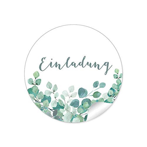 24 STICKER Einladung Etiketten als Siegel EUKALYPTUS ZWEIGE GRÜN MINT WEIß für Briefumschläge Anhänger oder Postkarten zur Hochzeit Geburtstag Taufe, 4 cm, rund, matt 24 STICKER Einladung Etiketten als Siegel EUKALYPTUS ZWEIGE GRÜN MINT WEIß für Briefumschläge Anhänger oder Postkarten zur Hochzeit Geburtstag Taufe, 4 cm, rund, matt von fioniony