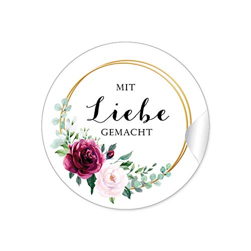 24 STICKER Mit Liebe gemacht Etiketten für ihr Gastgeschenk mit roter Rose und zwei Ringe in Goldgelb kein Echtgold zum beschriften von Selbstgemachtes, Briefen oder Geschenkverpackungen 24 STICKER Mit Liebe gemacht Etiketten für ihr Gastgeschenk mit roter Rose und zwei Ringe in Goldgelb kein Echtgold zum beschriften von Selbstgemachtes, Briefen oder Geschenkverpackungen von fioniony