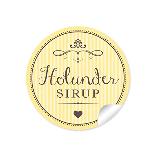 24 STICKER: "Holunder Sirup " 24 Edle Etiketten im "Retro-Vintage-Style" in zartem gelb mit Herz • Format 4 cm, rund, matt für selbst gemachten Holundersirup für Gastgeschenke, Geburtstage, Hochzeit 24 STICKER: "Holunder Sirup " 24 Edle Etiketten im "Retro-Vintage-Style" in zartem gelb mit Herz • Format 4 cm, rund, matt für selbst gemachten Holundersirup für Gastgeschenke, Geburtstage, Hochzeit von fioniony