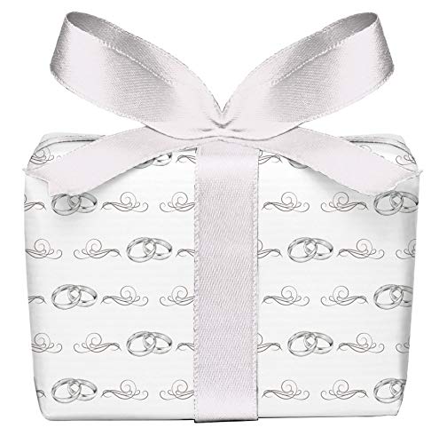 3er Set 3 Bögen Geschenkpapier zur Hochzeit grau weiß mit Ringe Ornamente, Verpackung, Hochzeitsgeschenk Glückwunsch, gedruckt auf PEFC zertifiziertem Papier, 50 x 70 cm 3er Set 3 Bögen Geschenkpapier zur Hochzeit grau weiß mit Ringe Ornamente, Verpackung, Hochzeitsgeschenk Glückwunsch, gedruckt auf PEFC zertifiziertem Papier, 50 x 70 cm von fioniony