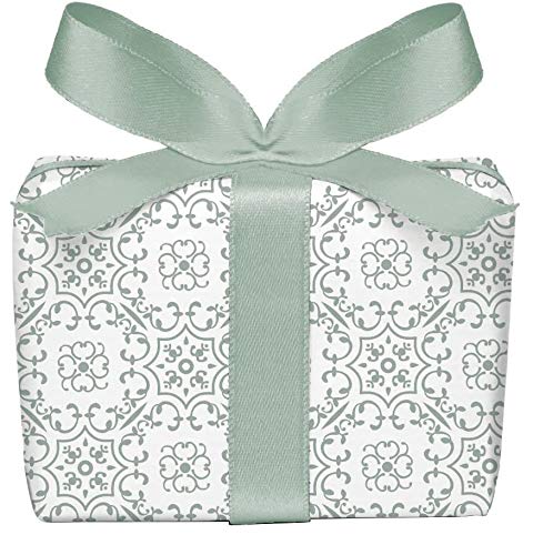 3er-Set Geschenkpapier Bögen UNIVERSAL in Olive GRÜN WEIß mit Ornamente zu jedem Anlass • Für Geburtstage, Hochzeit, Geschenke • Format : 50 x 70 cm von fioniony