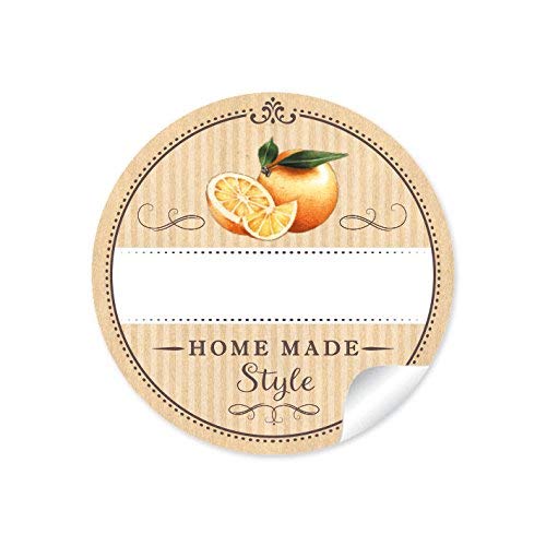 48 STICKER: "Home Made Style" im "Retro-Vintage-Style" in Natur mit liebevoll illustrierten Orangen • Papieraufkleber 4 cm, rund, matt für selbst gemachte Orangenlimonade für Kindergeburtstag, 48 STICKER: "Home Made Style" im "Retro-Vintage-Style" in Natur mit liebevoll illustrierten Orangen • Papieraufkleber 4 cm, rund, matt für selbst gemachte Orangenlimonade für Kindergeburtstag, von fioniony