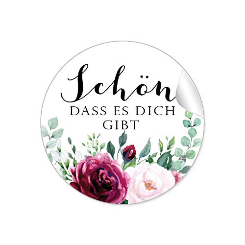 48 STICKER: "Schön, dass es dich gibt" Etiketten als Danksagung • BOHO HIPPIE STYLE BLÜTEN ROSEN GRÜN ROT ROSA SCHWARZ • Siegel für Briefumschläge Anhänger oder Briefe zur Hochzeit Geburtstag Taufe 48 STICKER: "Schön, dass es dich gibt" Etiketten als Danksagung • BOHO HIPPIE STYLE BLÜTEN ROSEN GRÜN ROT ROSA SCHWARZ • Siegel für Briefumschläge Anhänger oder Briefe zur Hochzeit Geburtstag Taufe von fioniony