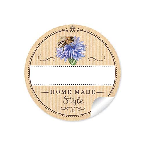 72 STICKER Home Made Style 72 Schöne Honigetiketten für die Küche in Natur mit Biene auf Kornblume mit Freitextfeld für Honig Papieraufkleber im Format 4 cm, rund, matt für Imker 72 STICKER Home Made Style 72 Schöne Honigetiketten für die Küche in Natur mit Biene auf Kornblume mit Freitextfeld für Honig Papieraufkleber im Format 4 cm, rund, matt für Imker von fioniony