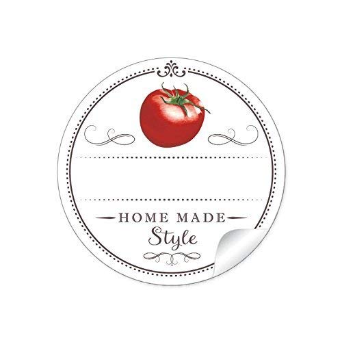 72 STICKER: Schöne Etiketten für die Küche in Weiß mit Tomate "Home Made Style" mit Freitextfeld für Soßen Sorte • 4 cm, rund, matt für selbstgemachte Tomatensoße, Saucen, Glasflaschen 72 STICKER: Schöne Etiketten für die Küche in Weiß mit Tomate "Home Made Style" mit Freitextfeld für Soßen Sorte • 4 cm, rund, matt für selbstgemachte Tomatensoße, Saucen, Glasflaschen von fioniony
