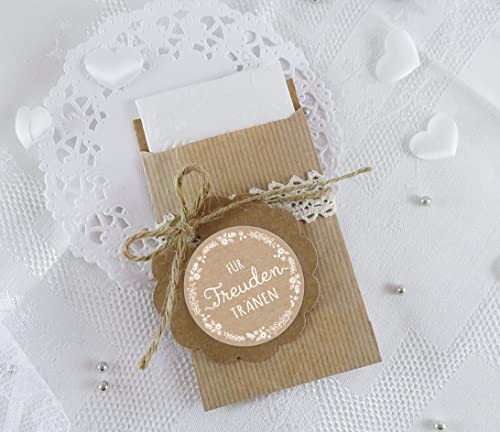 Freuden Tränen Taschentücher Set zur Hochzeit 48 Sticker + 48 braune Flachbeutel Kraftpapier - 63 x 93 mm für Freudentränen Taschentuch Verpackungen Aufkleber NATUR Kraftpapier Look Freuden Tränen Taschentücher Set zur Hochzeit 48 Sticker + 48 braune Flachbeutel Kraftpapier - 63 x 93 mm für Freudentränen Taschentuch Verpackungen Aufkleber NATUR Kraftpapier Look von fioniony