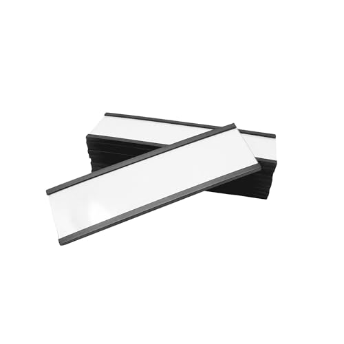 MagFlex® Magnetischer Etikettenhalter mit C-Profil, 20 mm x 50 mm, langlebig, einfach zu bedienen, magnetische Beschriftungslösung zum Organisieren von Regalen, Behältern und Lagerräumen, 20 Stück von first4magnets
