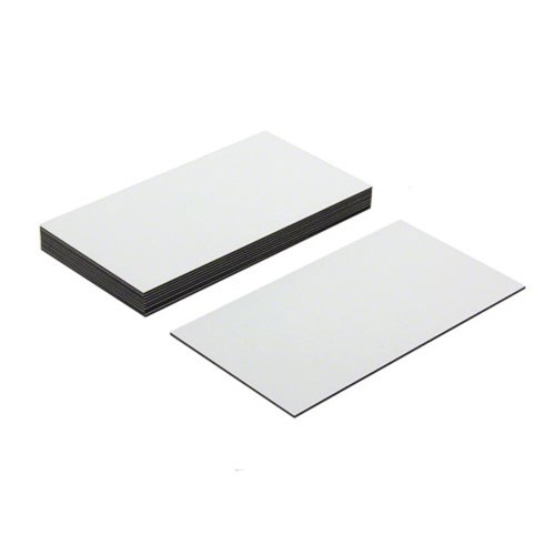 First4magnets Flexible magnetische Etiketten mit glänzend weiß trocken wischen Oberfläche (89 x 51 x 0,76 mm) (Packung mit 10), Metall, Silver, 25 x 10 x 3 cm, Einheiten von First4magnets