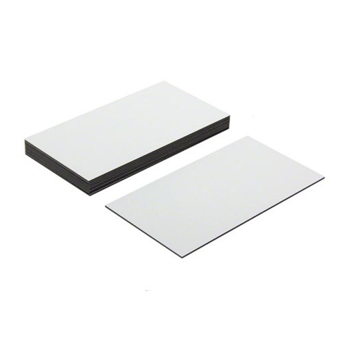 First4magnets Flexible magnetische Etiketten mit glänzend weiß trocken wischen Oberfläche (89 x 51 x 0,76 mm) (Packung mit 10), Metall, Silver, 25 x 10 x 3 cm, Einheiten von first4magnets