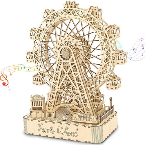 3D Holzpuzzle Spieluhr Bausatz, DIY Romantisches Karussell Mechanischer Modellbaukasten, Kreativer Holzbausatz für Jugendliche und Erwachsene, Perfekter Geburtstag für Jungen Mädchen 14+ (Skywheel) 3D Holzpuzzle Spieluhr Bausatz, DIY Romantisches Karussell Mechanischer Modellbaukasten, Kreativer Holzbausatz für Jugendliche und Erwachsene, Perfekter Geburtstag für Jungen Mädchen 14+ (Skywheel) von fisca