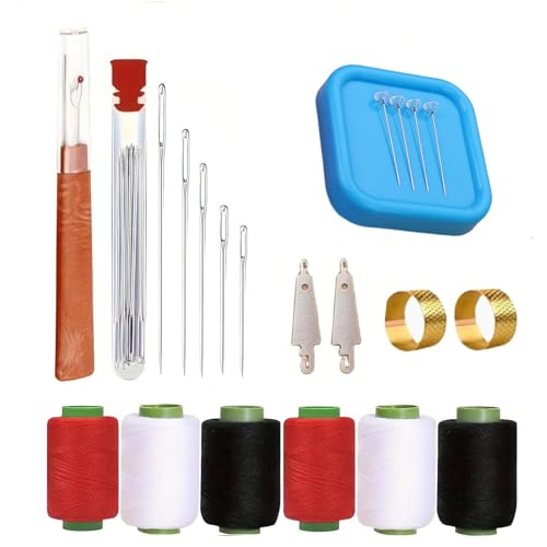 37PCS NäHwerkzeug-Set Tragbar und Multifunktional NäHkäStchen, Reise Essentials Kleines NäHset, NäHzubehöR FüR AnfäNger und Profis (2PC) von fjaldjfu