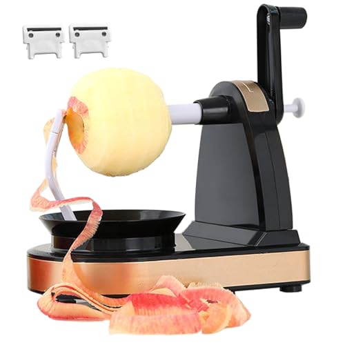 Apfelschäler handgekurbte Multi-Obst-Schäler-Nonrutschen-Obstmaschine mit 2 Ersatz-Parer-Edelstahlschälern für Äpfel Birnen, Black Multi Apfelschäler handgekurbte Multi-Obst-Schäler-Nonrutschen-Obstmaschine mit 2 Ersatz-Parer-Edelstahlschälern für Äpfel Birnen, Black Multi von fkngcp