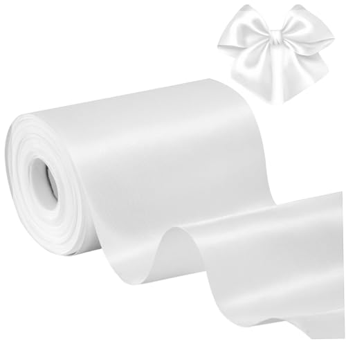Breites Band 4 Zoll x 22 yd Hochzeitsauto -Ribbon Cuttable Dick doppelseitig Bänder zum Handwerk für Zeremonie Bogen Hochzeitsstühle Festzug Schäppchen weiß Breites Band 4 Zoll x 22 yd Hochzeitsauto -Ribbon Cuttable Dick doppelseitig Bänder zum Handwerk für Zeremonie Bogen Hochzeitsstühle Festzug Schäppchen weiß von fkngcp