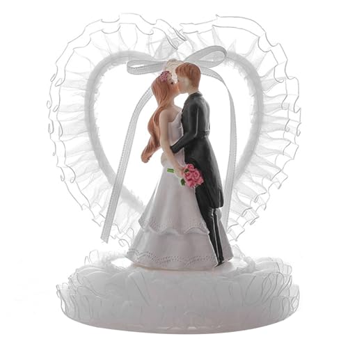 Cake Topper Hochzeit 4x5.5 '' Synthetische Harz Braut und Bräutigam Cake Topper Segensymbolisierte für Hochzeiten Engagement Jubiläen Hochzeitsdekorationen von fkngcp