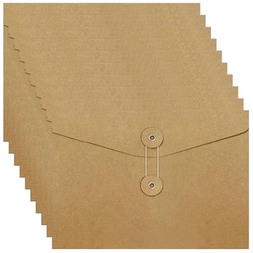 Dokumentumschläge 10pcs Kraftpapier 9x7 -Zoll -Dateiumschläge mit String zum Schließen des vintage -tragbaren Dateiordners für Büro, Schule, Schule Dokumentumschläge 10pcs Kraftpapier 9x7 -Zoll -Dateiumschläge mit String zum Schließen des vintage -tragbaren Dateiordners für Büro, Schule, Schule von fkngcp