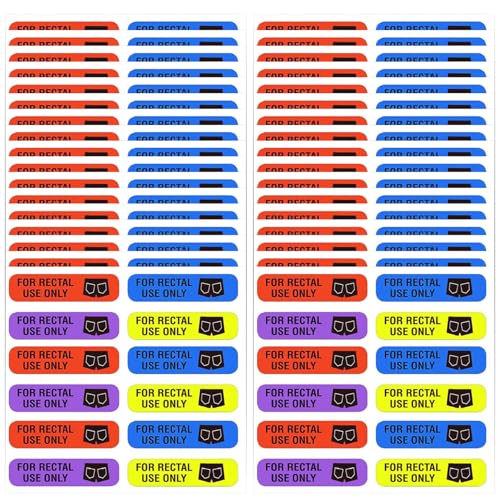 Für Rektaluse nur Aufkleber, 504pcs/42 Blech, wasserdichtes Klebstoff -Etiketten, 1, 5x0, 38 Zoll 4 Farben Etikettenaufkleber, leicht zu lesen, großdrucks -Haftetiketten von fkngcp